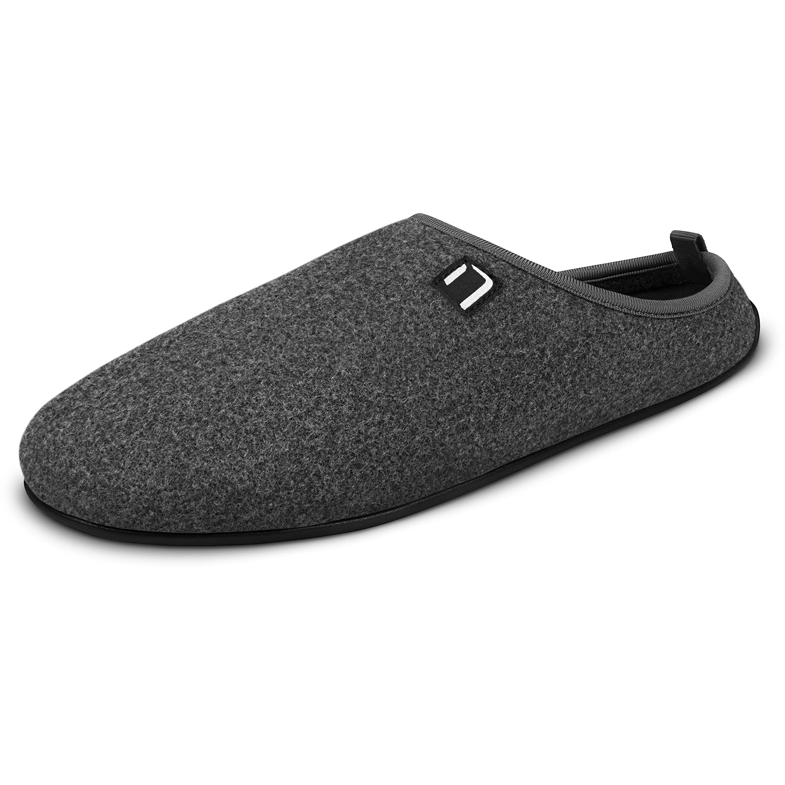 Nanga Erwachsene - Unisex Wool Slipper - Hausschuhe für Damen & Herren, Unisex Filz-Pantoffeln, Slipper mit Rutschfester Gummi-Sohle, Warme Pantoletten aus Wollfilz, Wechselfußbett schwarz 39