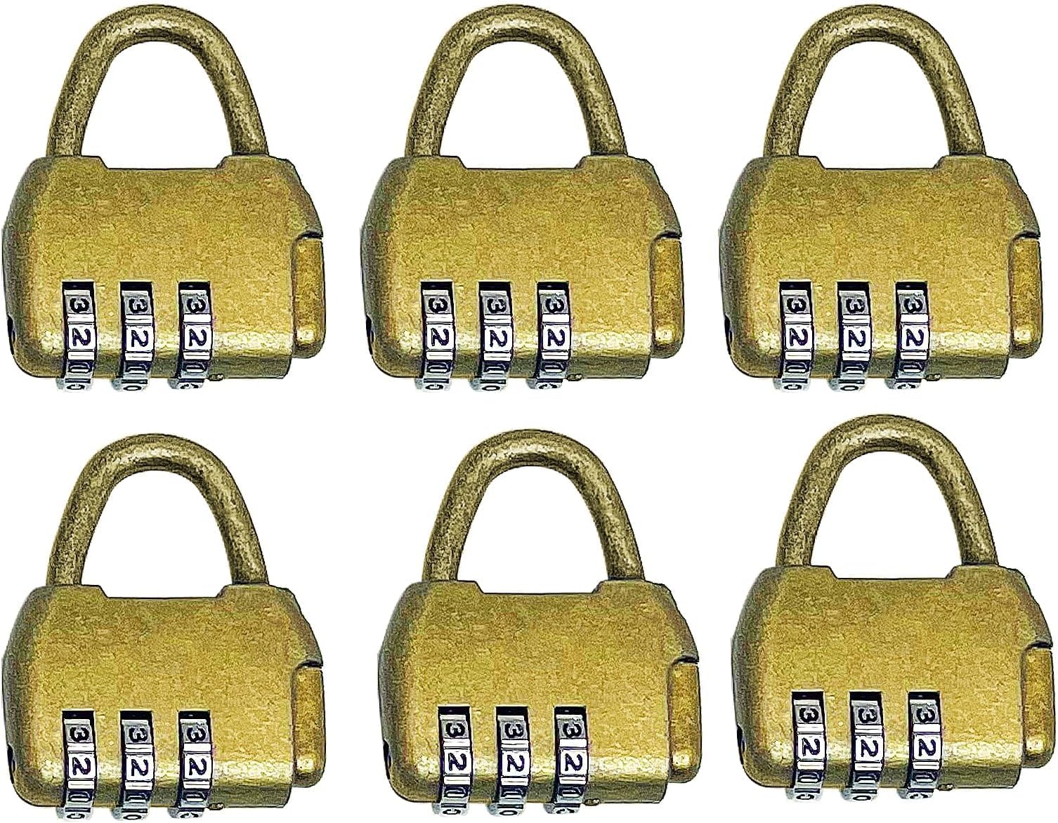 Kathson Antique Style Mini Handbag Shaped Combination Locks (Set of 6, Bronze)