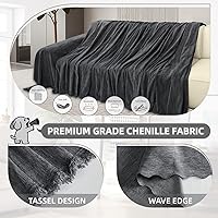 Vista 4 de Fundas de sofá seccional en forma de L 100% impermeables para esquinas, funda de sofá de chenilla con borla, funda de sofá suave y gruesa lavable