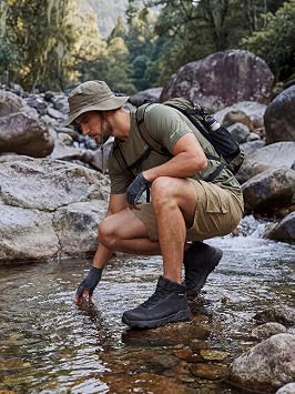 FREE SOLDIER Men's Waterproof Tactical Work Boots Lightweight Comfortable Combat Hiking Boots