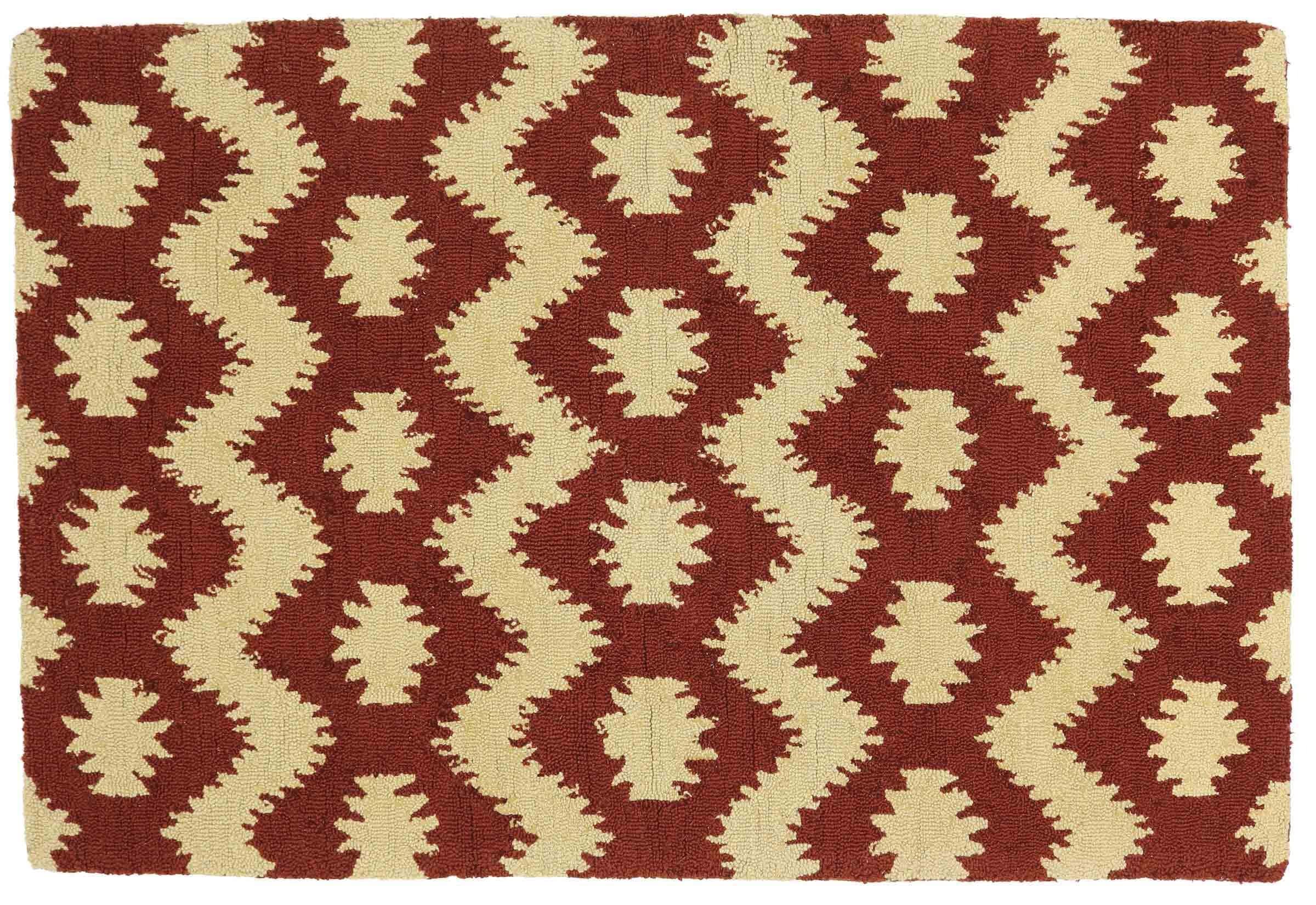 Tapis en laine fait main rouge pour réchauffer l'ambiance du salon ou de la chambre