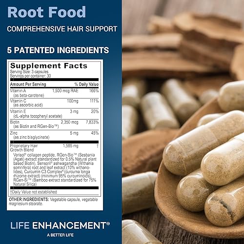 Miniatura 6 de Life Enhancement Suplemento para el crecimiento del cabello Root Food (paquete de 1)
