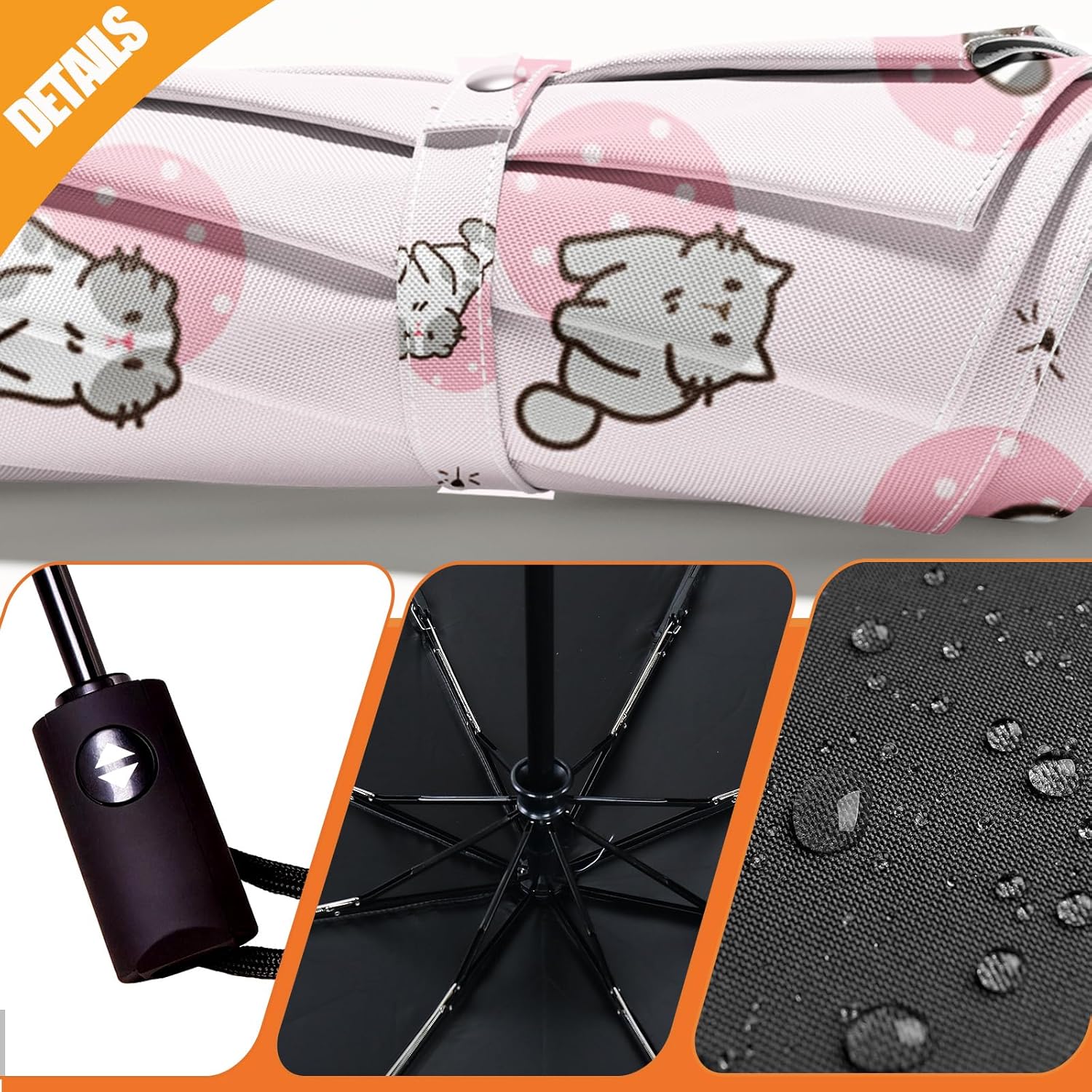 Automatic Compact small Travel Folding Umbrella for Women, Portable & Lightweight with Windproof and UPF 50+ Sun & Rain Protection