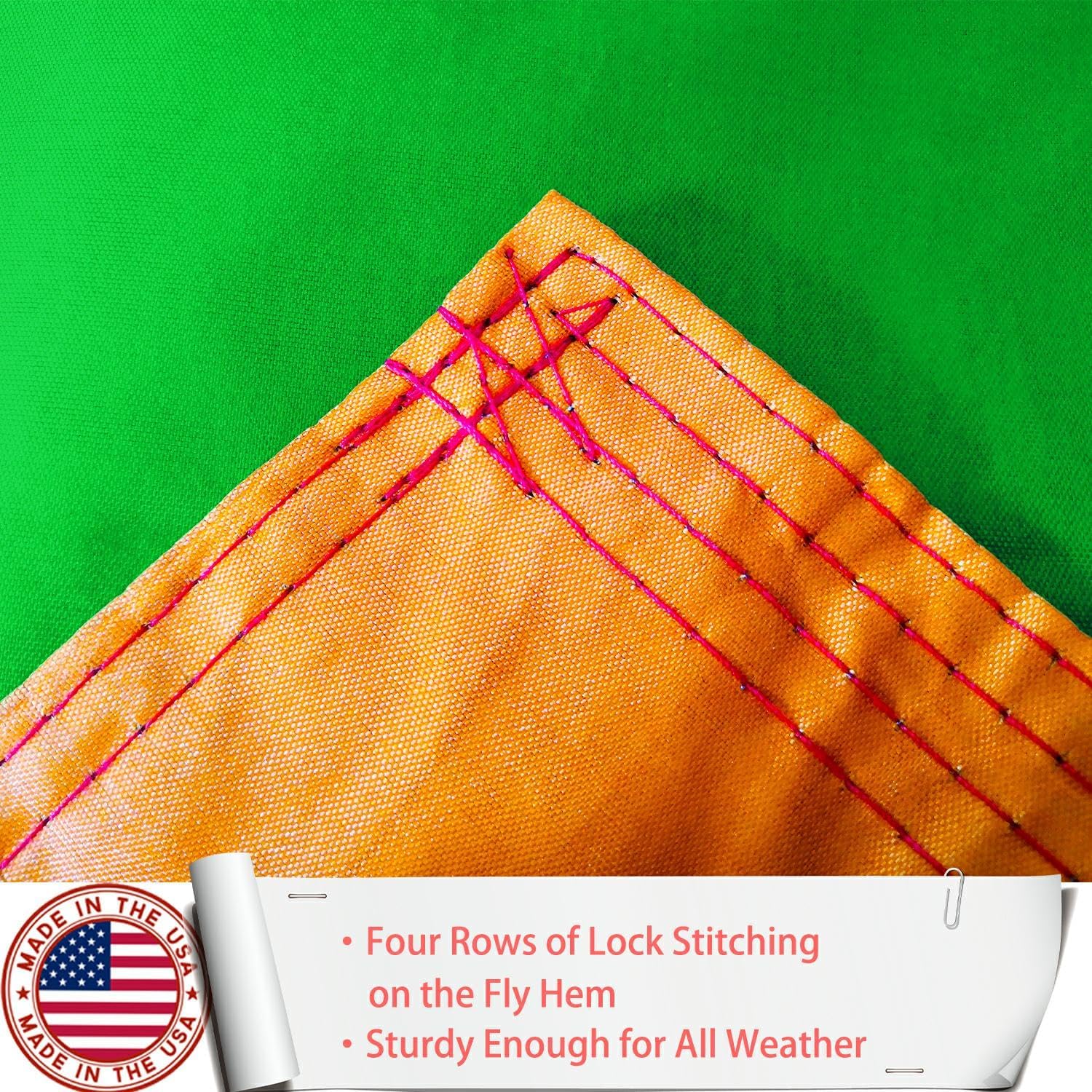 Irish Flag 3x5 Outdoor Made in USA - Double Sided Heavy Duty Vivid Color Irish National Flag Banners with 2 Brass Grommet