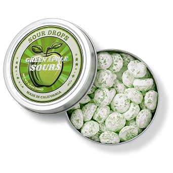 Sour Drops | Variety Flavor Sours | Blue Raspberry, Mango, Green Apple, Tangerine, Watermelon, Cherry Hard Candy | No Artificial Dyes