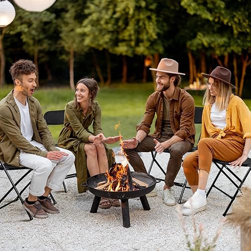 Miniatura 8 de SEALAMB Paquete de 10 sillas plegables de plástico negro, sillas comerciales para interiores y exteriores con marco de acero para oficina, hogar,