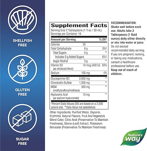 Miniatura 5 de Nature's Way Líquido de absorción rápida de glucosamina de movimiento articular, ultra fuerte, apoya huesos saludables*, condroitina y MSM