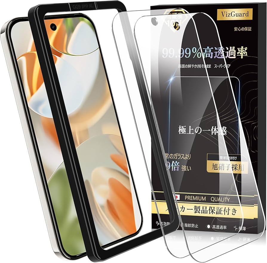 Amazon | VizGuard Pixel 9 Pro XL 用 ガラスフィルム 日本旭硝子採用