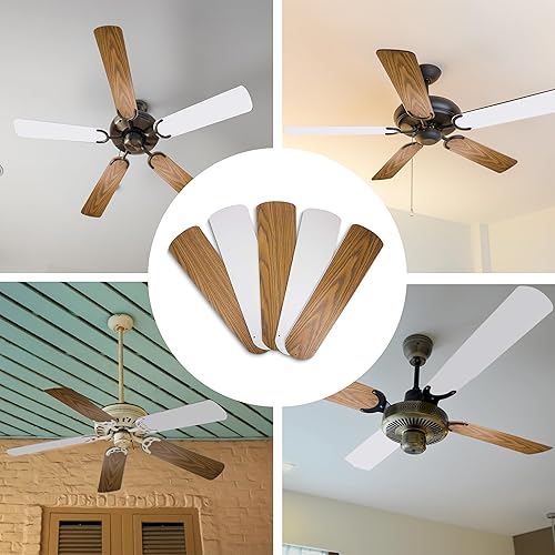Miniatura 7 de OHLECTRIC OL-40465 - 5 aspas de repuesto para ventilador de techo de 52 pulgadas, sustitución por cuchillas rotas, aspas de ventilador de techo, uso