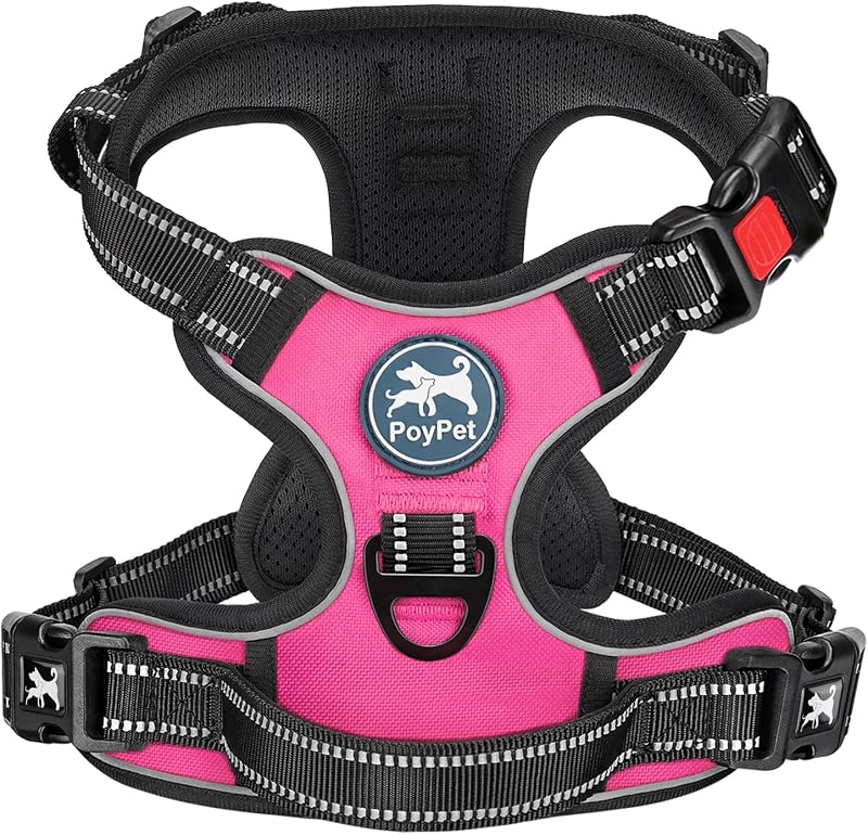 Peitoral Vest para Cães PoyPet com Clipe Frontal, Ajustável e Refletivo Tamanho Grande