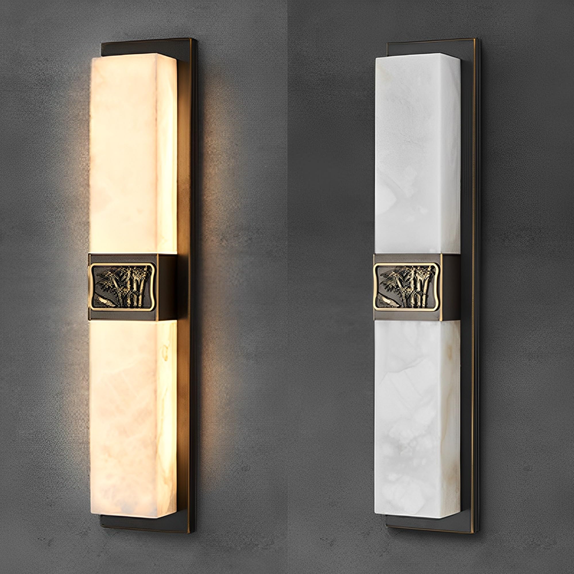 Applique Murale Moderne en marbre et albâtre, éclairage LED Chaud pour Salle de Bain, Salon, Chambre, Cuisine ou Restaurant.