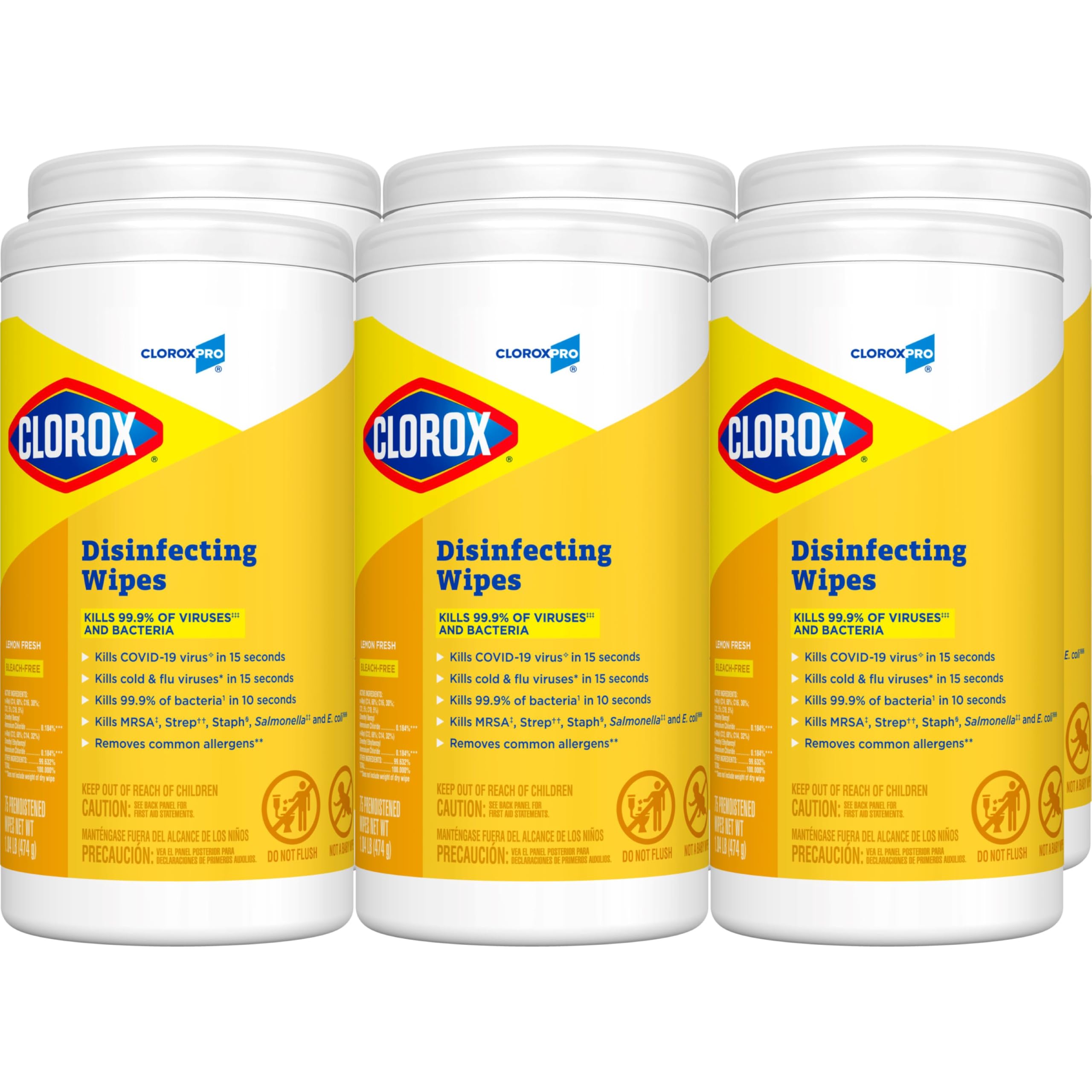 CloroxPro Clorox Disinfecting Wipes Lemon Fresh 75 Count Package May Vary