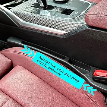 2PCS Vehicle Mounted Gap, Universal Car Seat Gap Filler Organizer - Leak-Proof Storage Box for Car SUV Truck - Car Seat Gap Filler Organiser Premium PU Leather with Multi-Compartment Design (Beige)