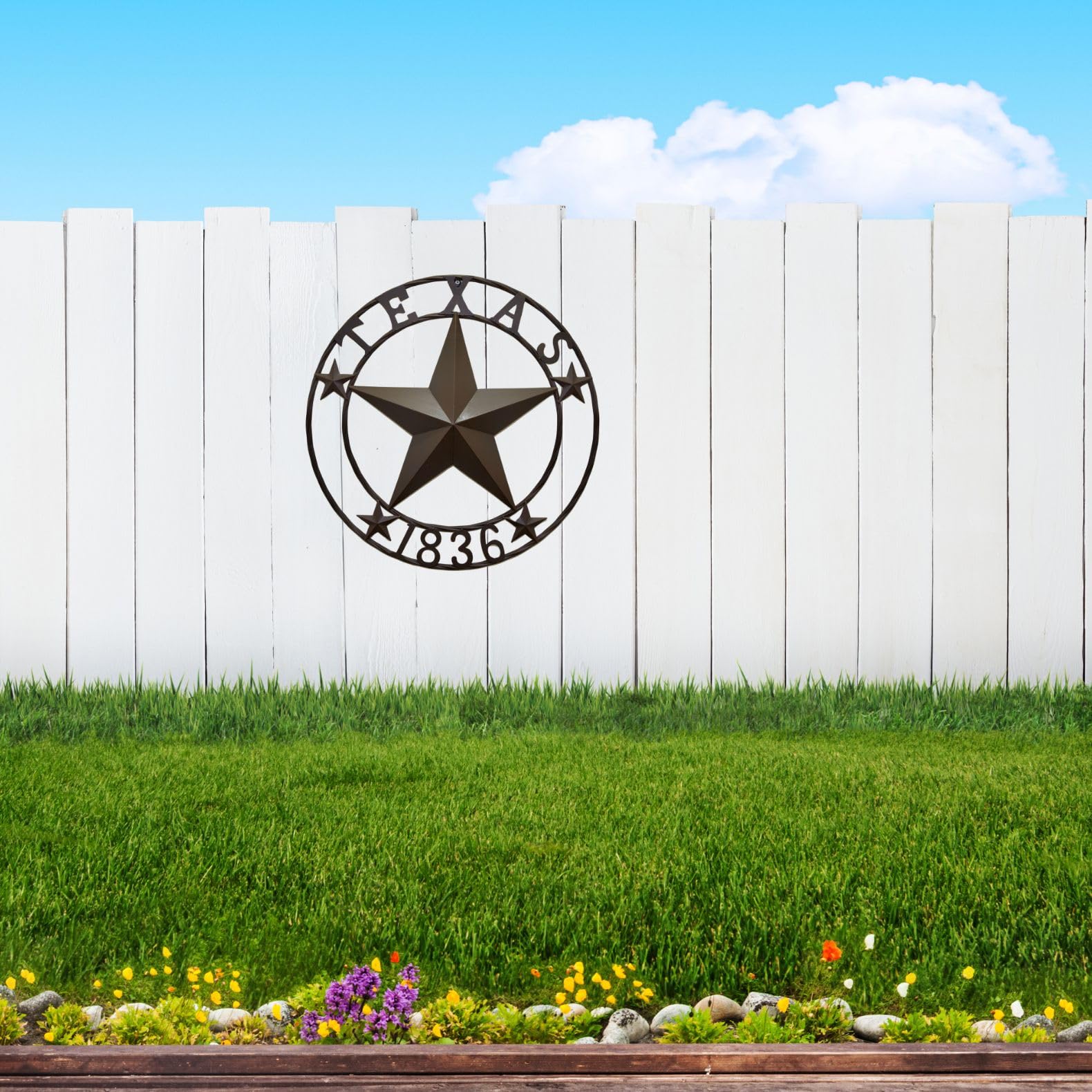 BestGiftEver Metal Circle – Texas 1836 Targa decorativa da appendere alla parete
