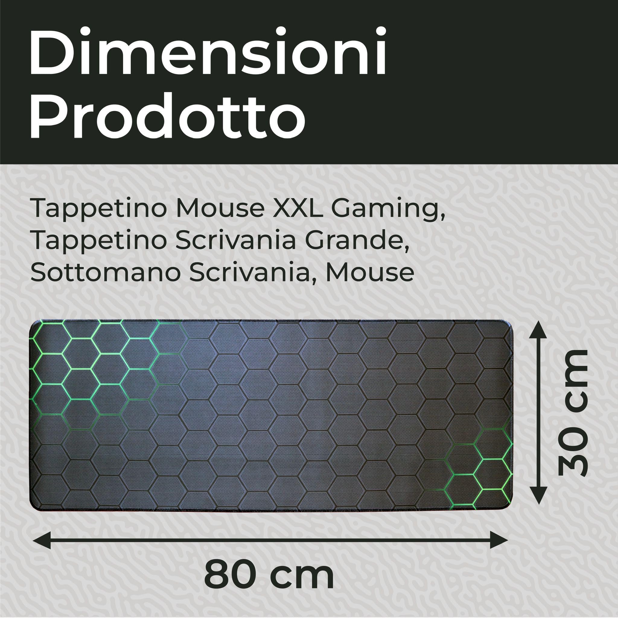 Tappetino Mouse XXL Gaming 80x30 cm Verde