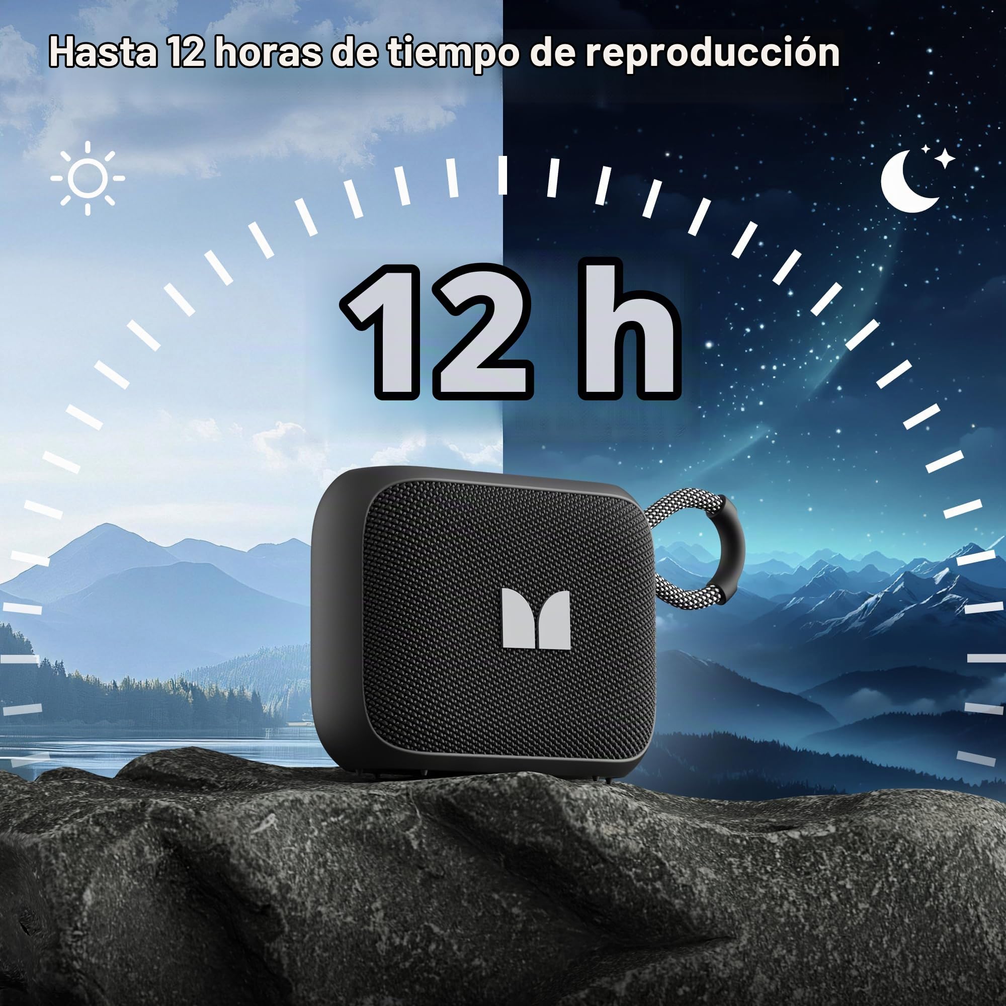 Monster Altavoz Bluetooth MS-520, Portátil, IPX7 Resistente al Agua, 12 Horas de Batería, Bluetooth 6.0, TWS Estéreo, Micrófono Integrado, para Exteriores