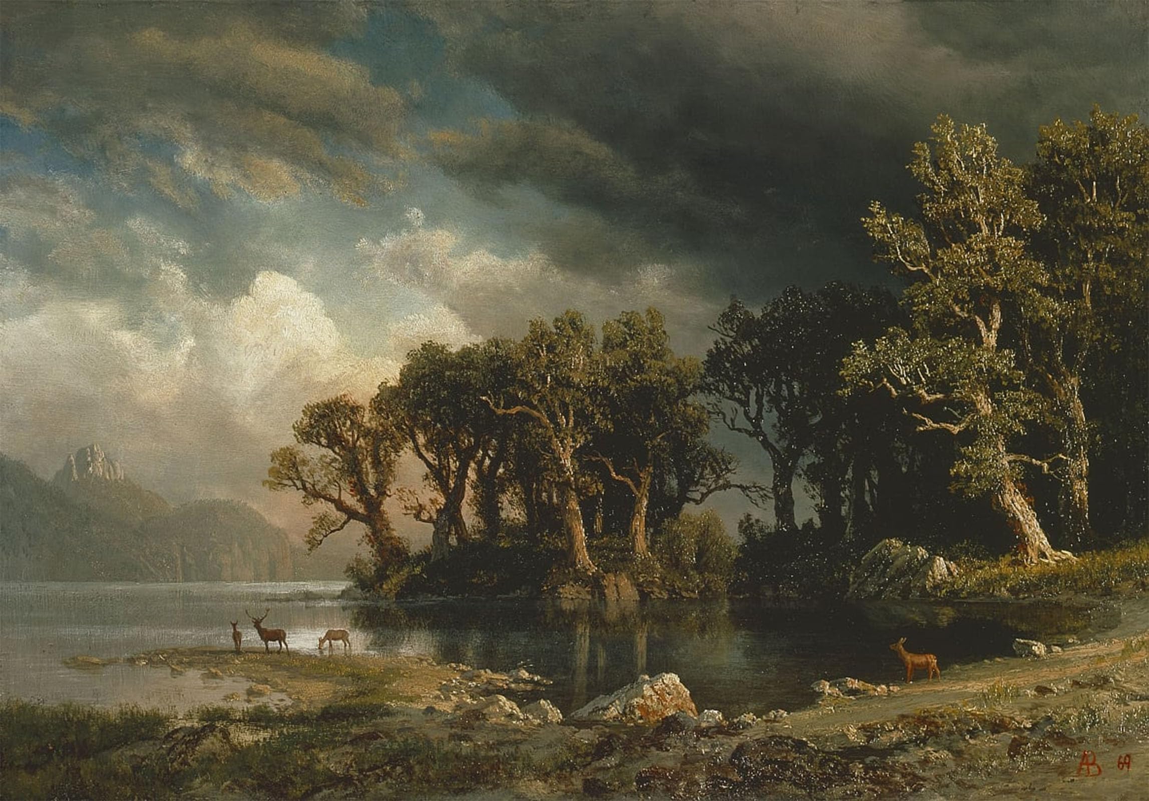 SERENDIPITP Vintage Wall Art Canvas Nordic Poster Canvas Print Picture The coming storm by Albert Bierstadt Wall Art Poster for Home Decor 60x90cm