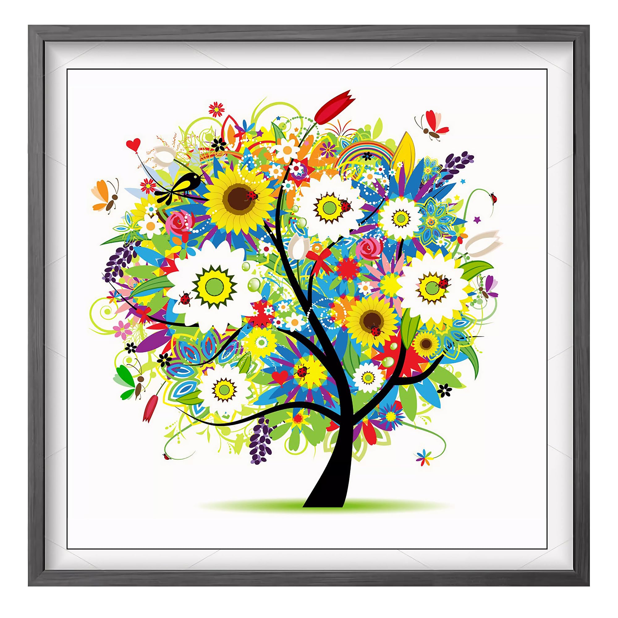 Lomtrats Summer Stamped Cross Stitch Kits 11Ct Embroidery Starter Kit Diy Needlework Craft Tree Of Life For Beginner Or Novice