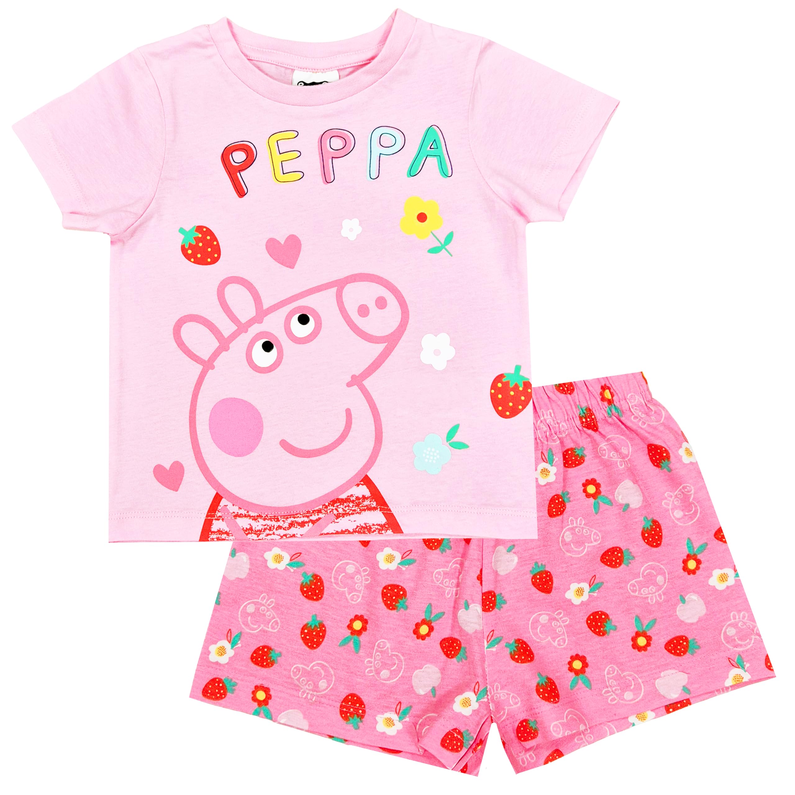 Peppa Pig Girls Short Pyjamas Character PJs Nightwear (Pink Shorty, 18-24 Months)
