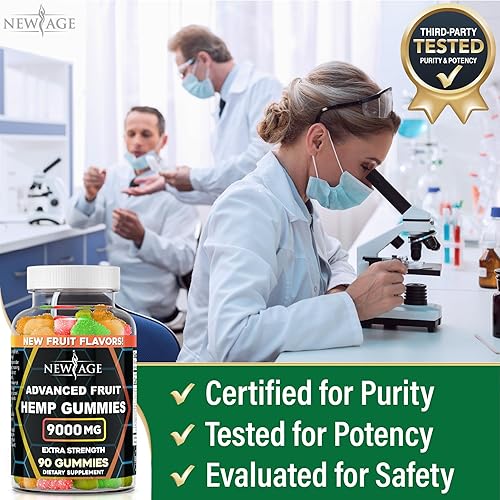 Miniatura 5 de NEW AGE Naturals Advanced Hemp Gummies - Gomitas naturales con infusión de aceite de cáñamo (fruta 9000-90)