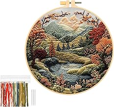 JSRQT Embroidery Starter Kit,Cross Stitch Tool Kit (Nature Landscape 2)