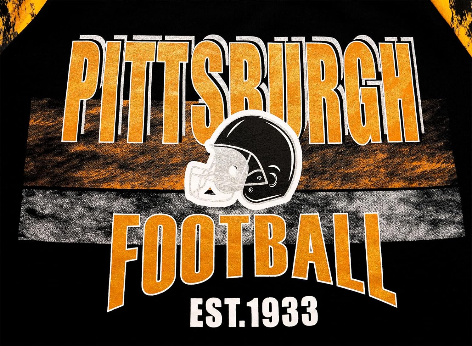 Mens City Football Fans Athletic Arm Stripe Tee Raglan Tee T-Shirts - Yellow & Black - Image 5