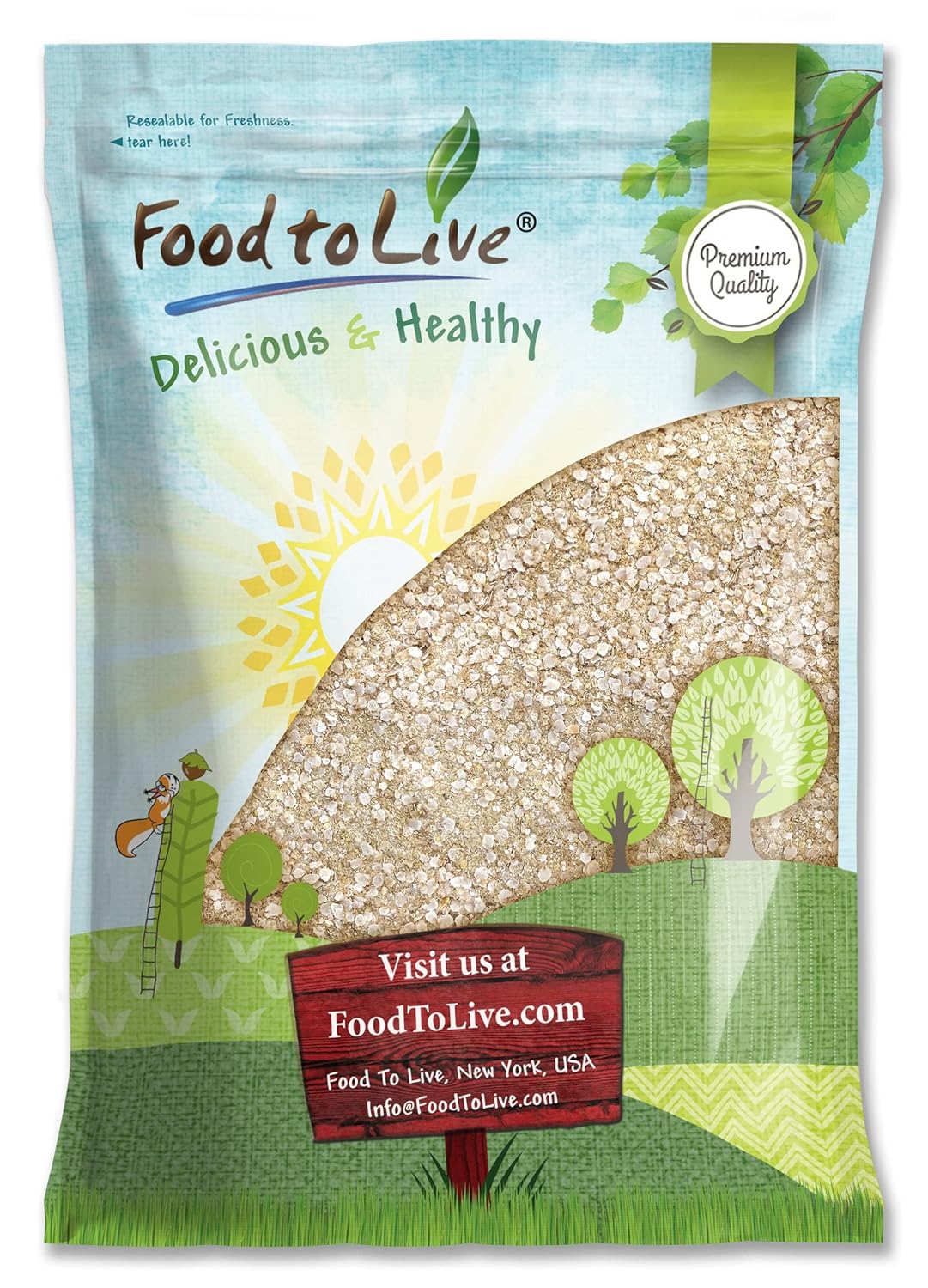 Food to Live White Quinoa Flakes, 8 Pounds - Pressed Quinoa Seeds, Whole Grain, Raw, Kosher, Bulk.Great Oatmeal and Cereals Substitute. Perfect for Baking, Yogurt, Granola