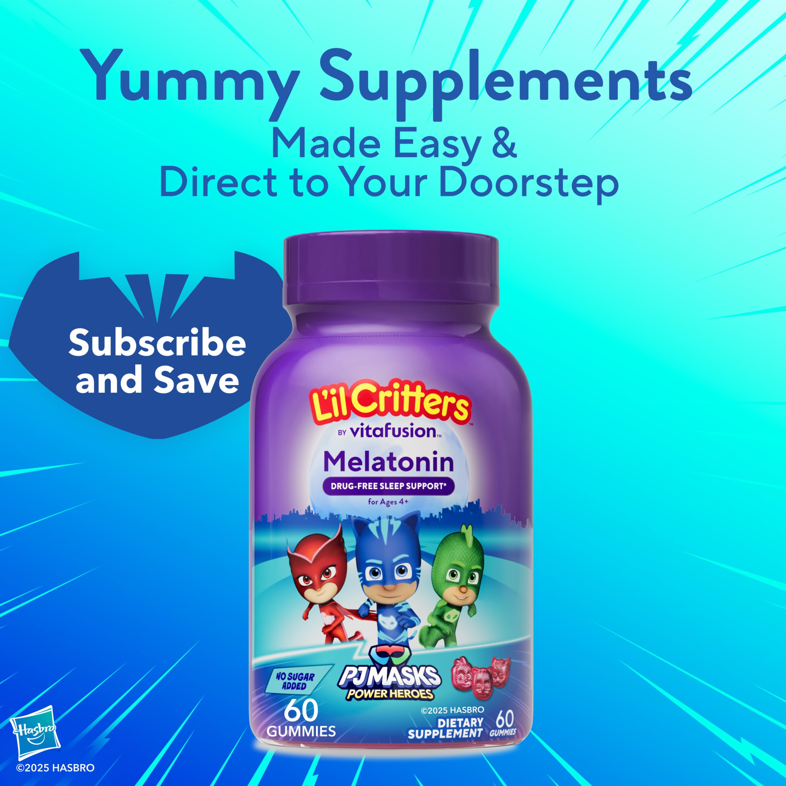 Lil Critters PJ Masks Kids Melatonin 1mg Gummy for Sleep Support — Amazon image 12
