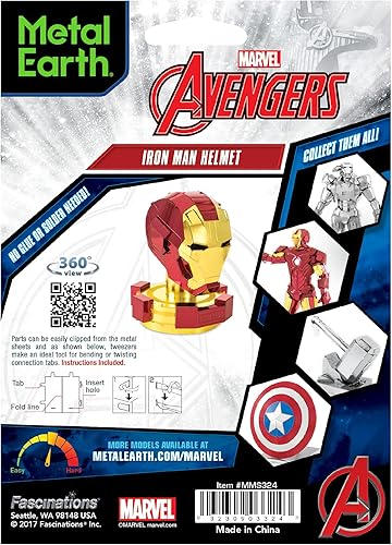 Miniatura 2 de Metal Earth Fascinations Marvel Iron Man - Kit de casco de metal 3D con pinzas