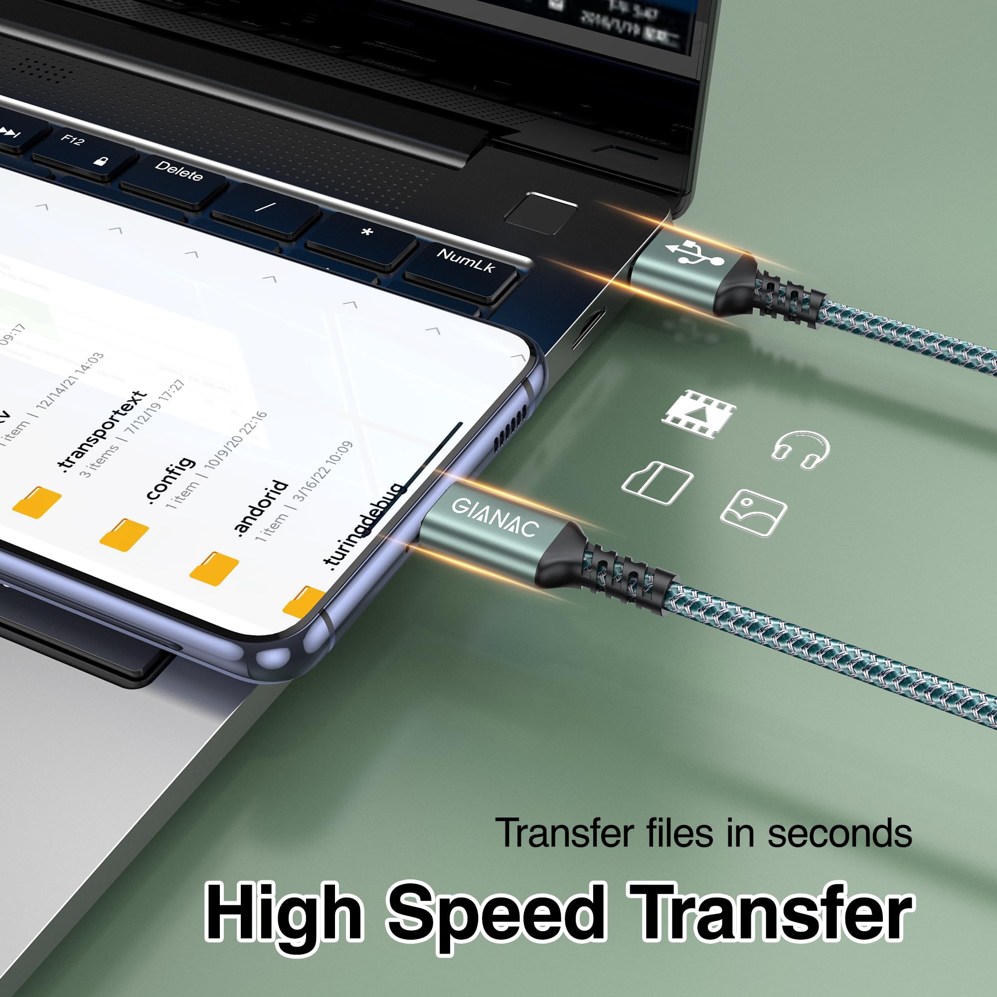 Cavo USB Type-C 5M, Cavo USB C Lungo Cavo di ricarica USB C Tipo C 3.1A cavo di ricarica e cavo dati USB C per Galaxy S22 S21 S20 S10,Huawei P9 P20 P10 P30, Xiaomi,Sony,OnePlus