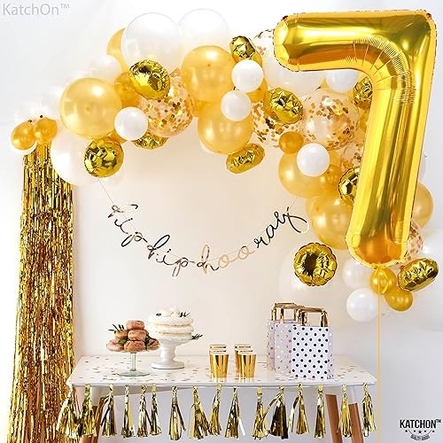 Miniatura 1205 de KatchOn, Globo dorado gigante del número 8 de 40 pulgadas, globo dorado del número 8 para decoraciones de cumpleaños de 8 años para niñas