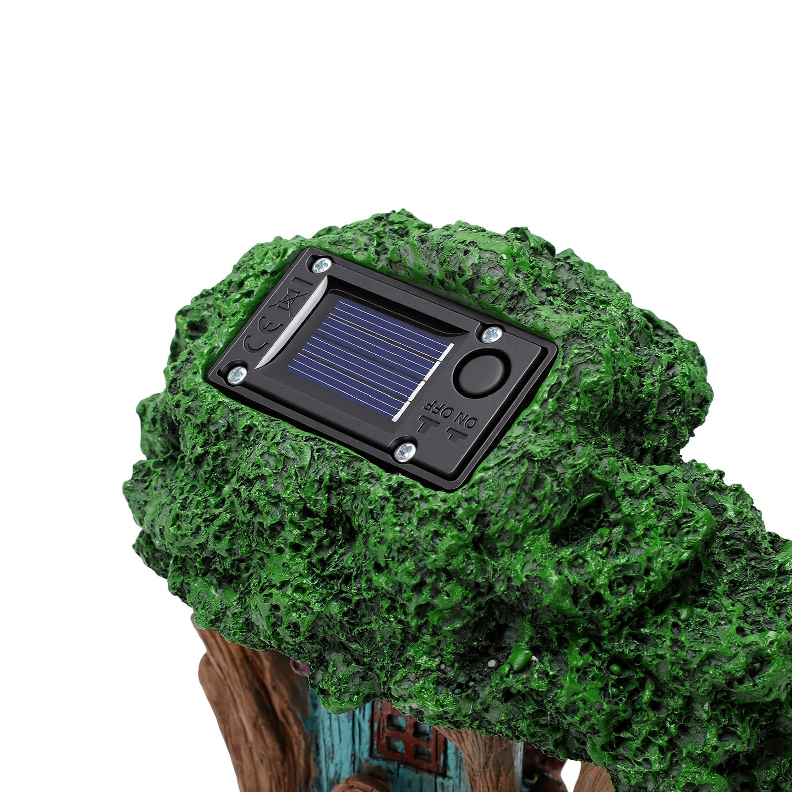 Casa delle Fate Solari, Cottage a Forma di Fungo in Resina con | Statuetta di Piccoli Funghi e Coniglio, Resina Resistente Agli Agenti Atmosferici, Luce Notturna Automatica da 300 MAh,