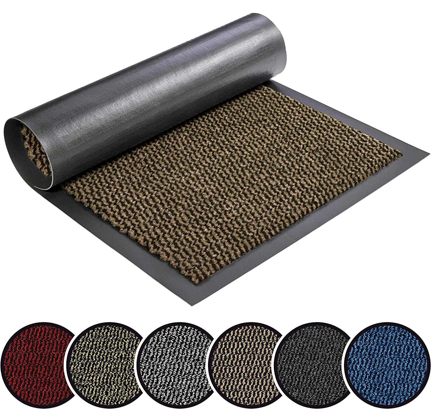 TrendMakers Barrier Mat Medium Beige/Black Door Mat Rubber Backed Medium Runner Barrier Mats Rug PVC Edged Heavy Duty Kitchen Mat(50 X 80 Cm) โ image 1