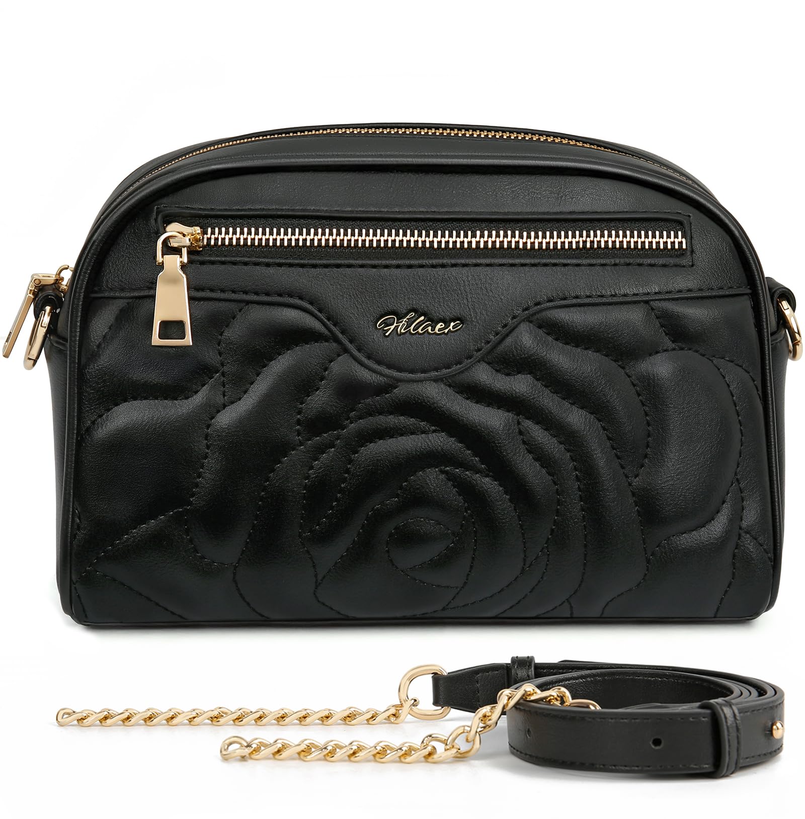 HILAEX Umhängetasche Damen Klein, PU Leder Handtasche Damen mit Anti-Diebstahl, Verstellbar Abnehmbar Schultergurt für Arbeit Reisen Alltag