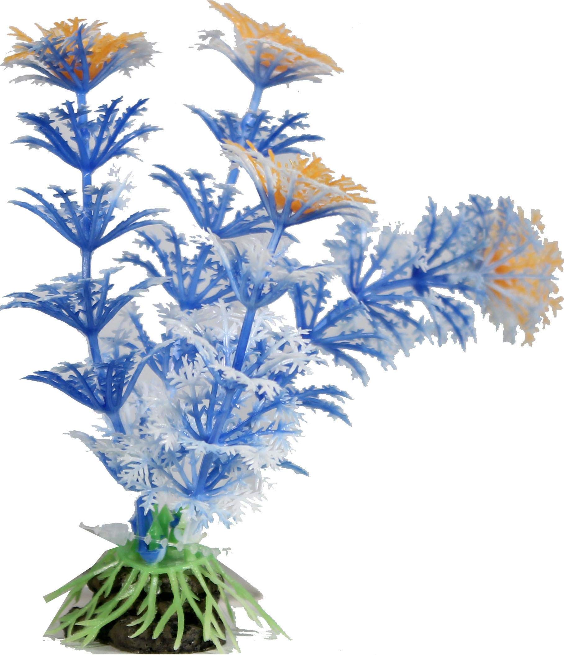 034287 4 Inch Glow Elements Cabomba Plant Ornament - Blue Topaz