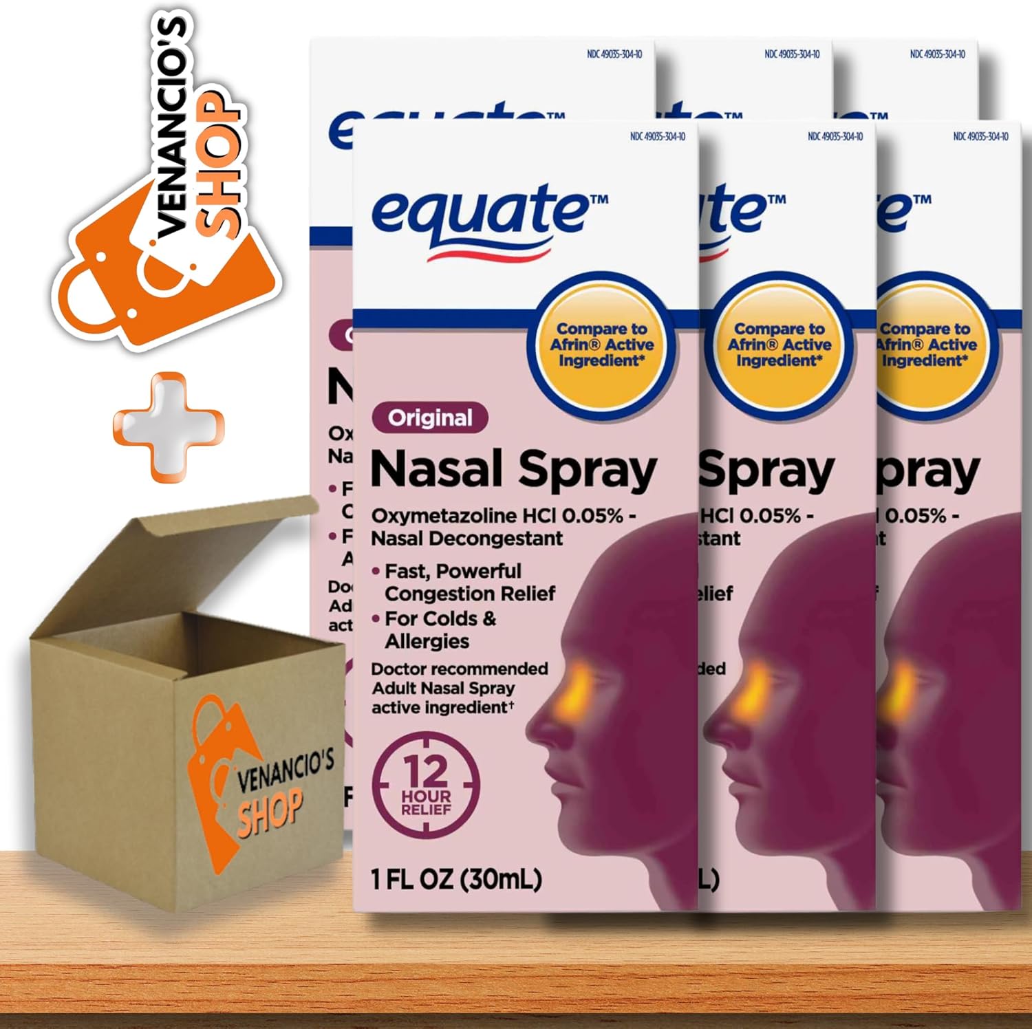 Equate Nasal Spray Original 12 Hour Max Strength Compare