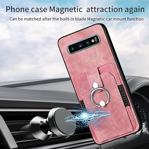 Miniatura 5 de Asuwish Funda de teléfono para Samsung Galaxy S10 Plus con protector de pantalla de vidrio templado y soporte de anillo delgado, soporte para