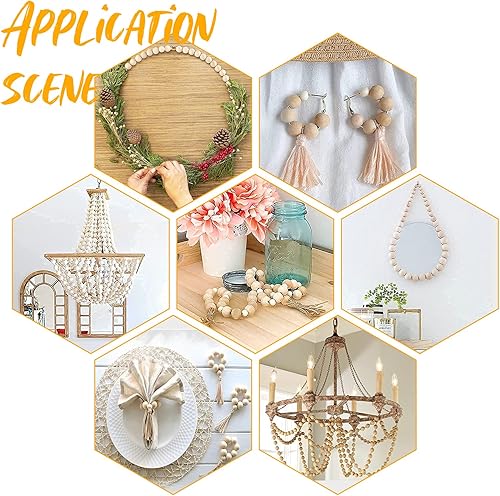 Miniatura 4 de PH PandaHall 2000 cuentas de madera natural de 0.315 pulgadas (0.315 in), cuentas espaciadoras de madera redondas sueltas para guirnalda de macramé,
