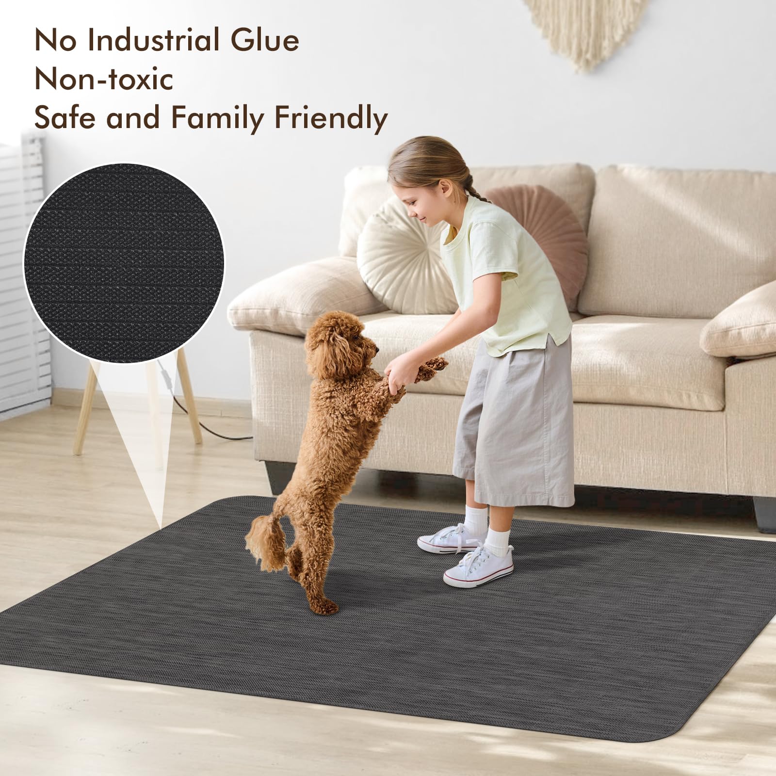Blvornl Tapete para Silla de Oficina para Suelo de Madera Dura y Alfombra de Pelo bajo, tapete de Silla de Escritorio de 35 x 48 Pulgadas para Madera Dura, Antideslizante, Protector de Suelo Duro,