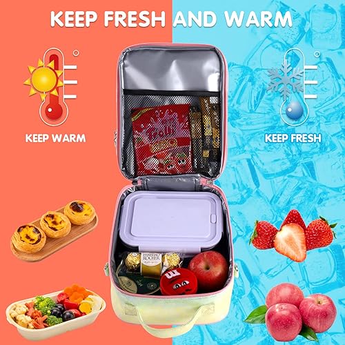 Miniatura 3 de Pop Lunch Box for Girls Kids Insulated Lunch Bag Rainbow Push Bubble Girls Lunch Box for School Supplies Office Leakproof Cooler Lunch Tote Bag with