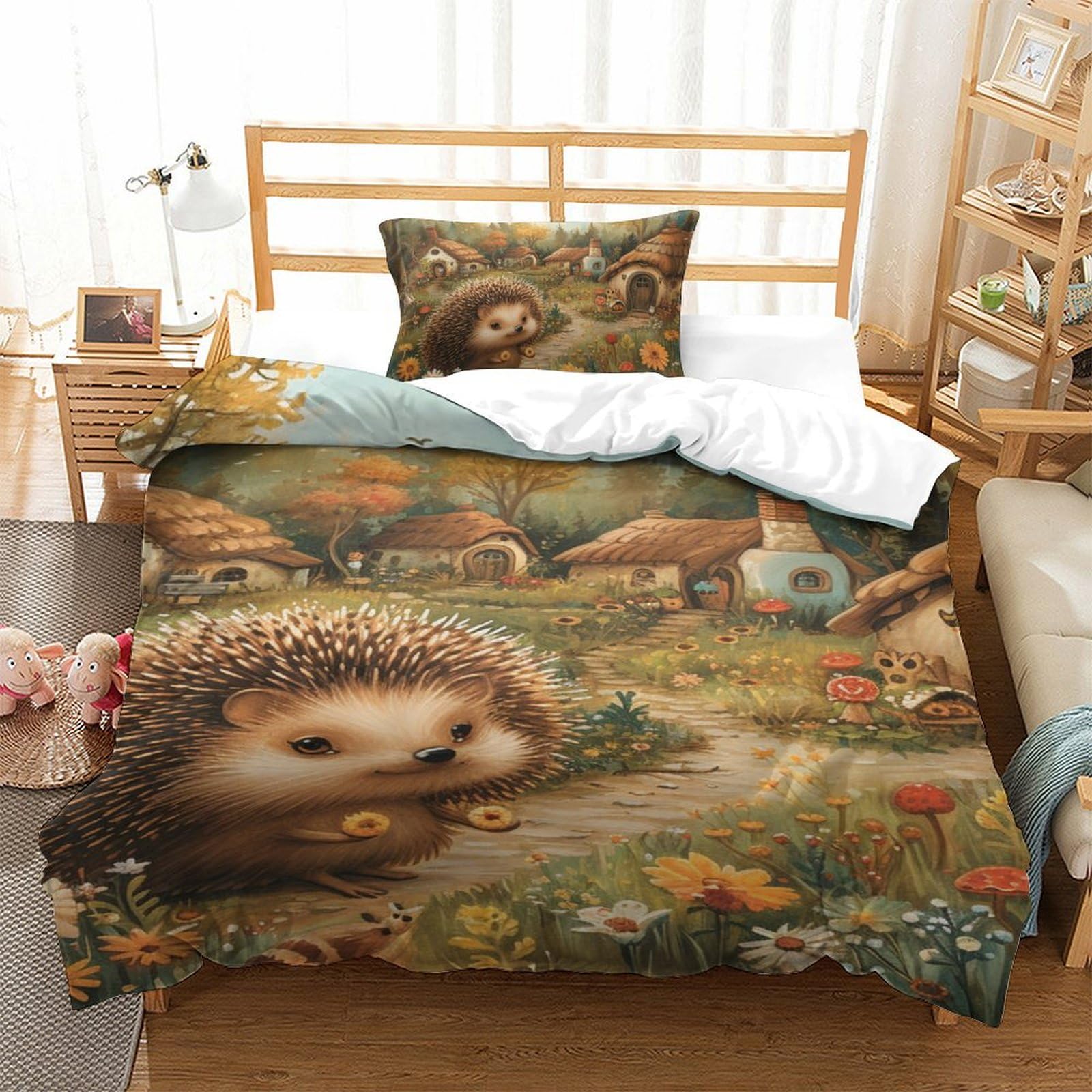 Housse de couette 3 pièces microfibre lit simple enfant respirant 135x200cm