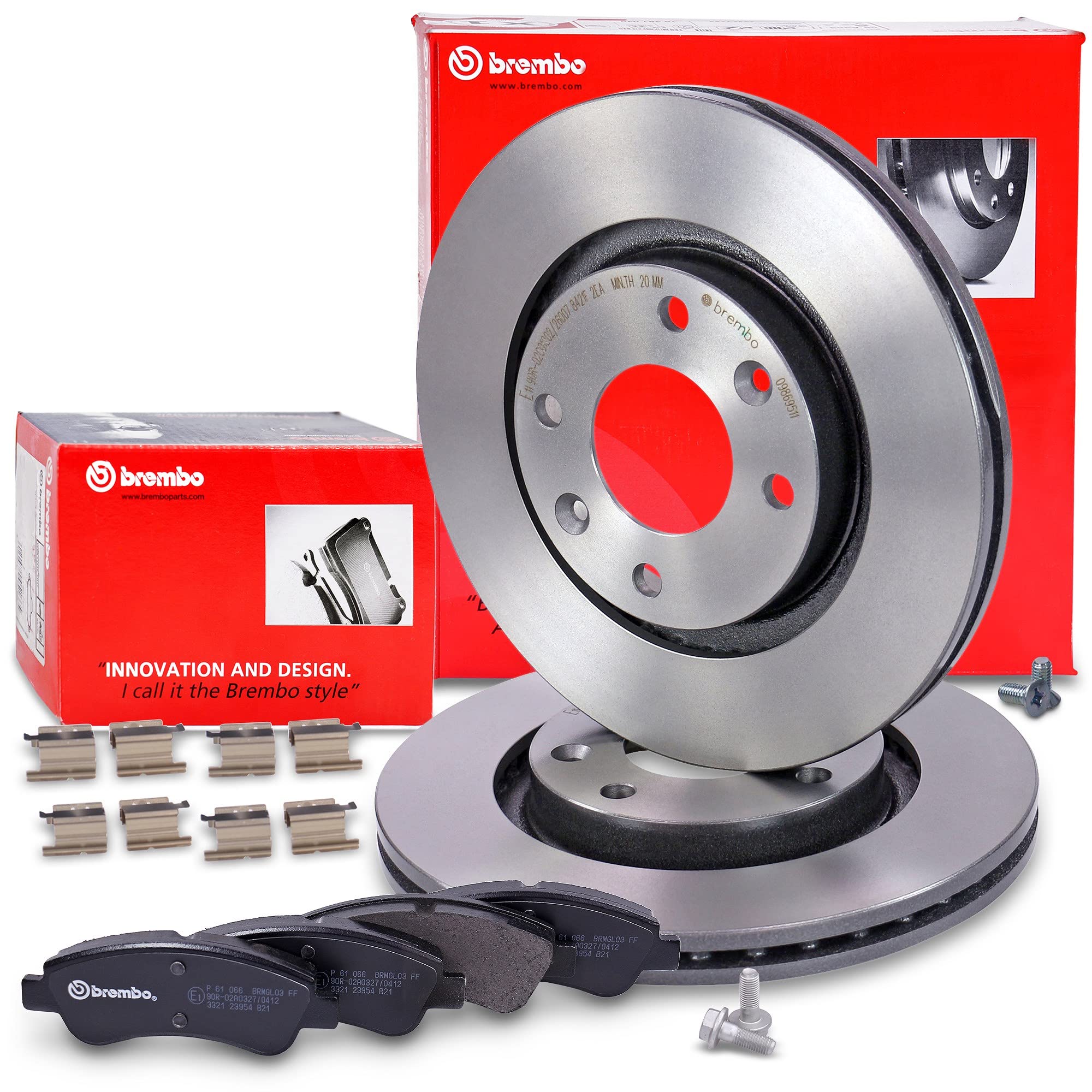 BREMBO Set di freni Coated Disc Line per asse anteriore, inclusi dischi freno anteriori Ø 266 mm ventilati e pastiglie freno anteriori