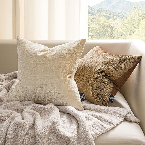 Miniatura 4 de Phantoscope - Juego de 2 fundas de almohada de felpilla de lujo, cuadrada, tejida, funda de almohada para sofá cama y silla