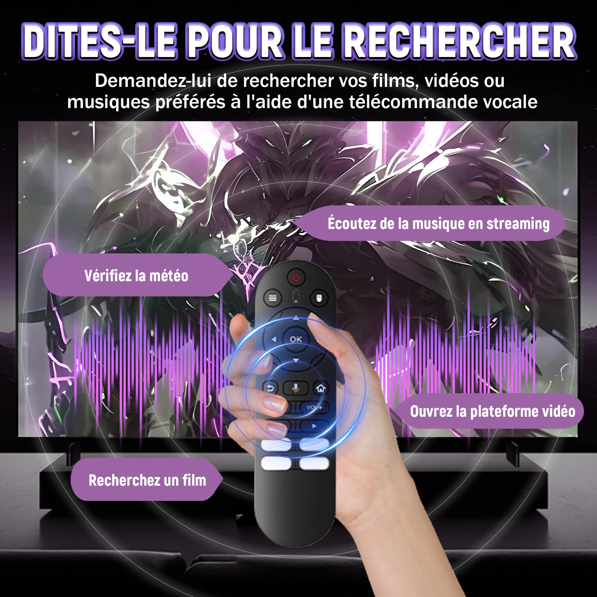 2026 Y1 Android 16.0 Boîtier TV, Smart Box 4K HD pour Téléviseur avec WiFi 2,4GHz + 5GHz, Appareil TV Boîtier Chaîne Internet, Puce S905, USB 2.0, Compact et Puissant (Télécommande Vocale Bluetooth)