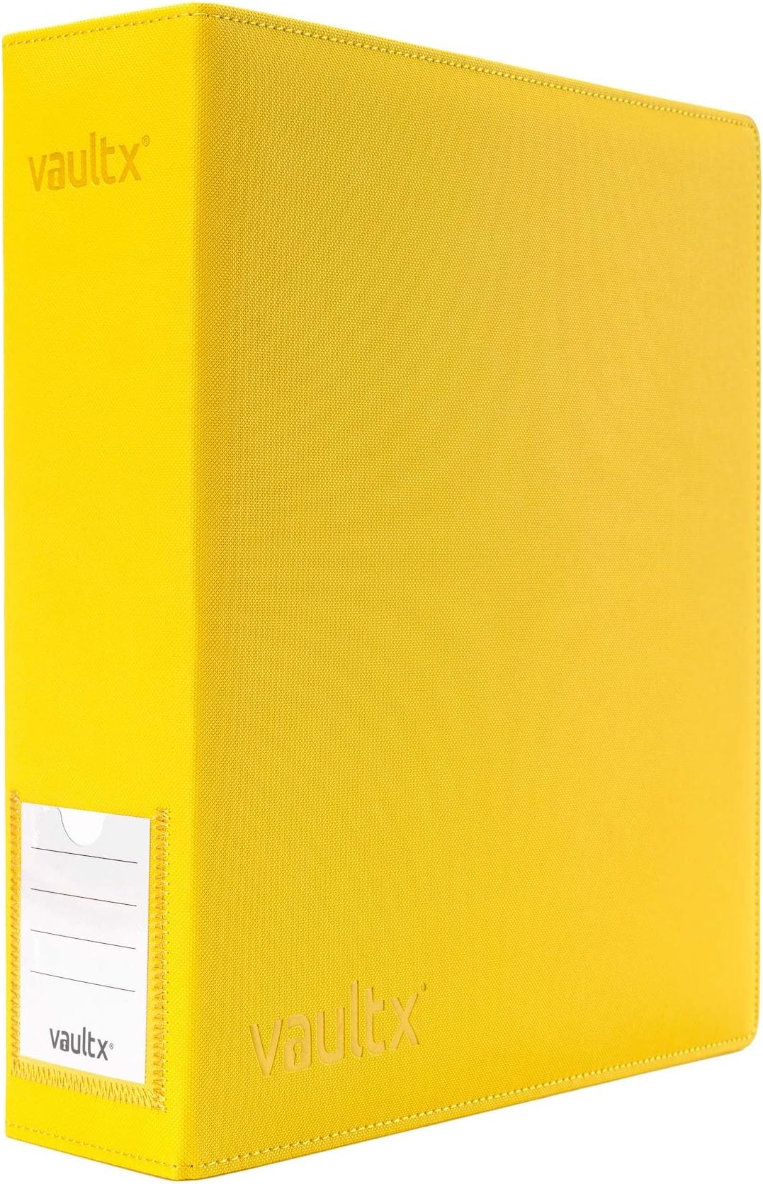 Trading Card 3 Ring Binder, fits 9 Pocket Pages, 900 Cards, Exo-Tec Material, Easy Open, D-Ring Clip Folder for Collectible Card Games, Sports, TCG (Yellow, Large)