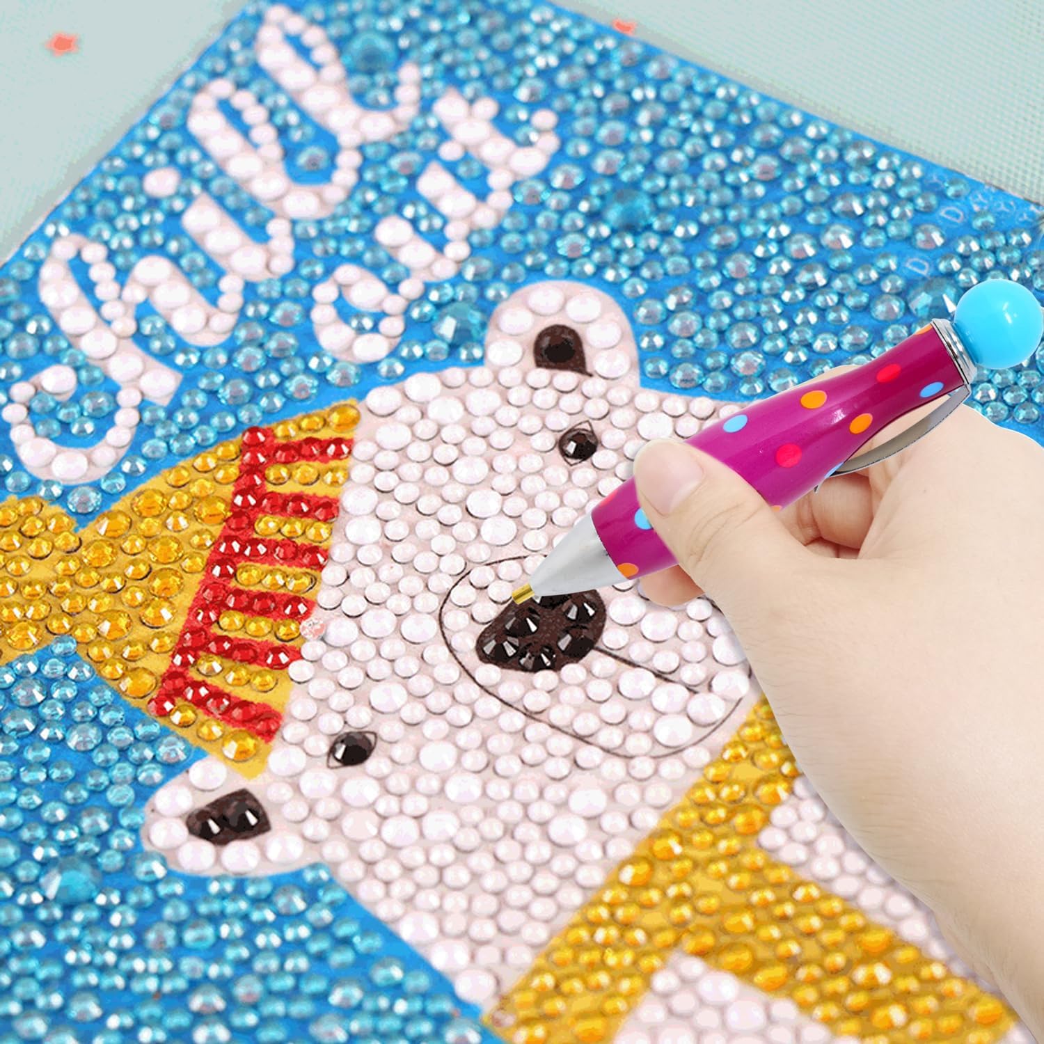 Honbay 4PCS Diamond Painting Drill Pens 5D Diamond Painting Tools Cute Rhinestone Pickers for Diamond Painting Craft or Nail Art DIY Decoration (4 Color) image 4