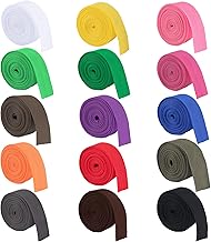 WANDIC 15 Rouleaux Sangle Couture en Polypropylène Sangle 25mm Couture Coton Ruban Tissé pour Sac à Dos Le Bricolage Collier d'animal de Compagnie,1.84M/Rouleau​