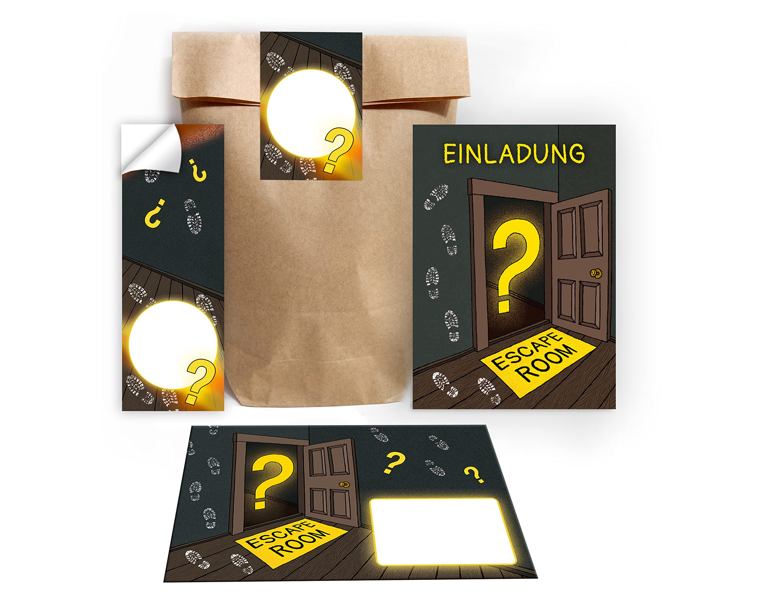 12 Biglietti Invito Compleanno Bambini A Tema Escape Room – Formato A6, Cartoncino 300g/m² Con Vernice UV, Made In Germany, Per Ragazzi E Ragazze - 2
