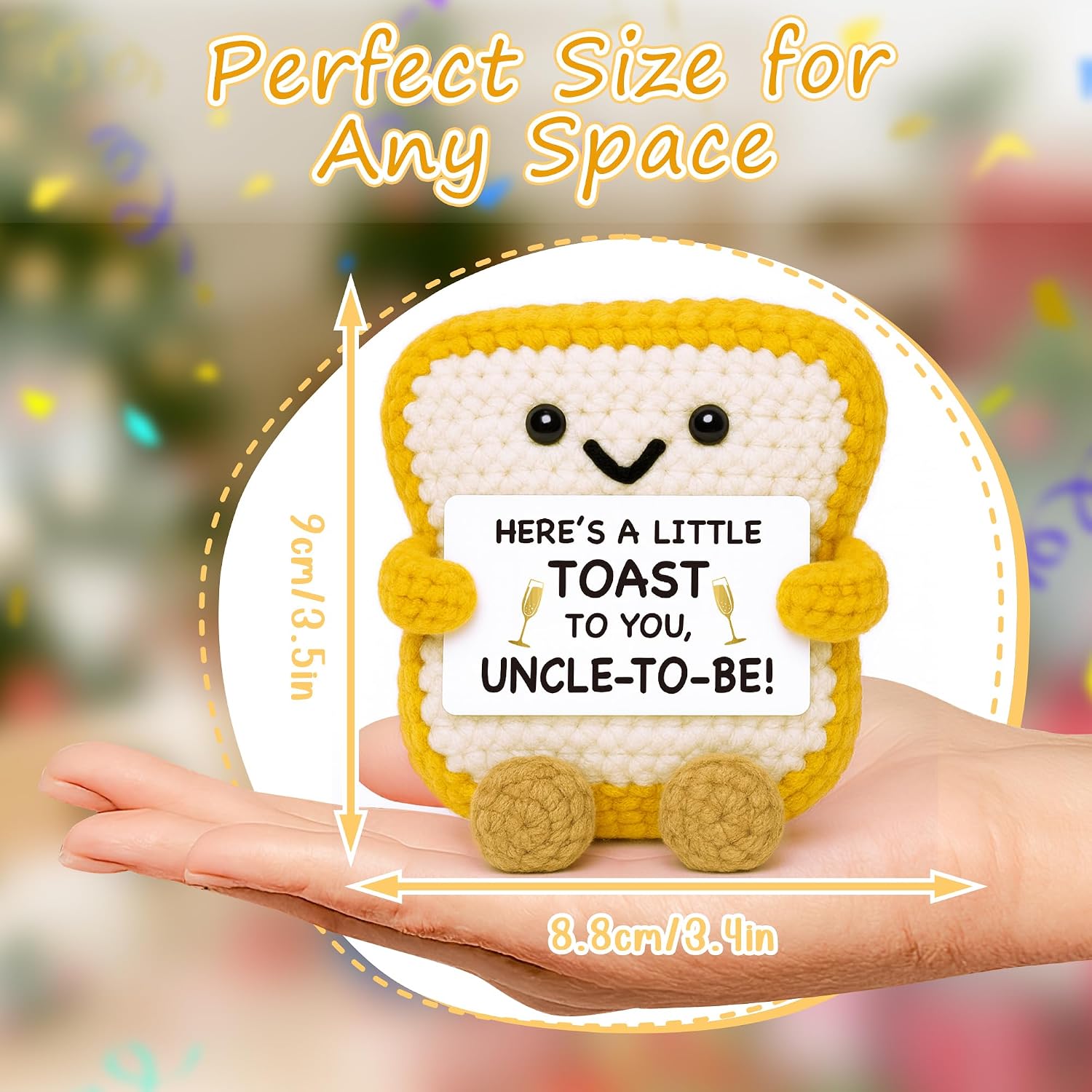 Uncle to Be Gifts, Pregnancy Announcement for Brother Best Friend, Fathers Day Funny Shower Gender Reveal Party Gifts, First Time Uncle New Uncles Present, Handmade Crochet Toast for New Uncles