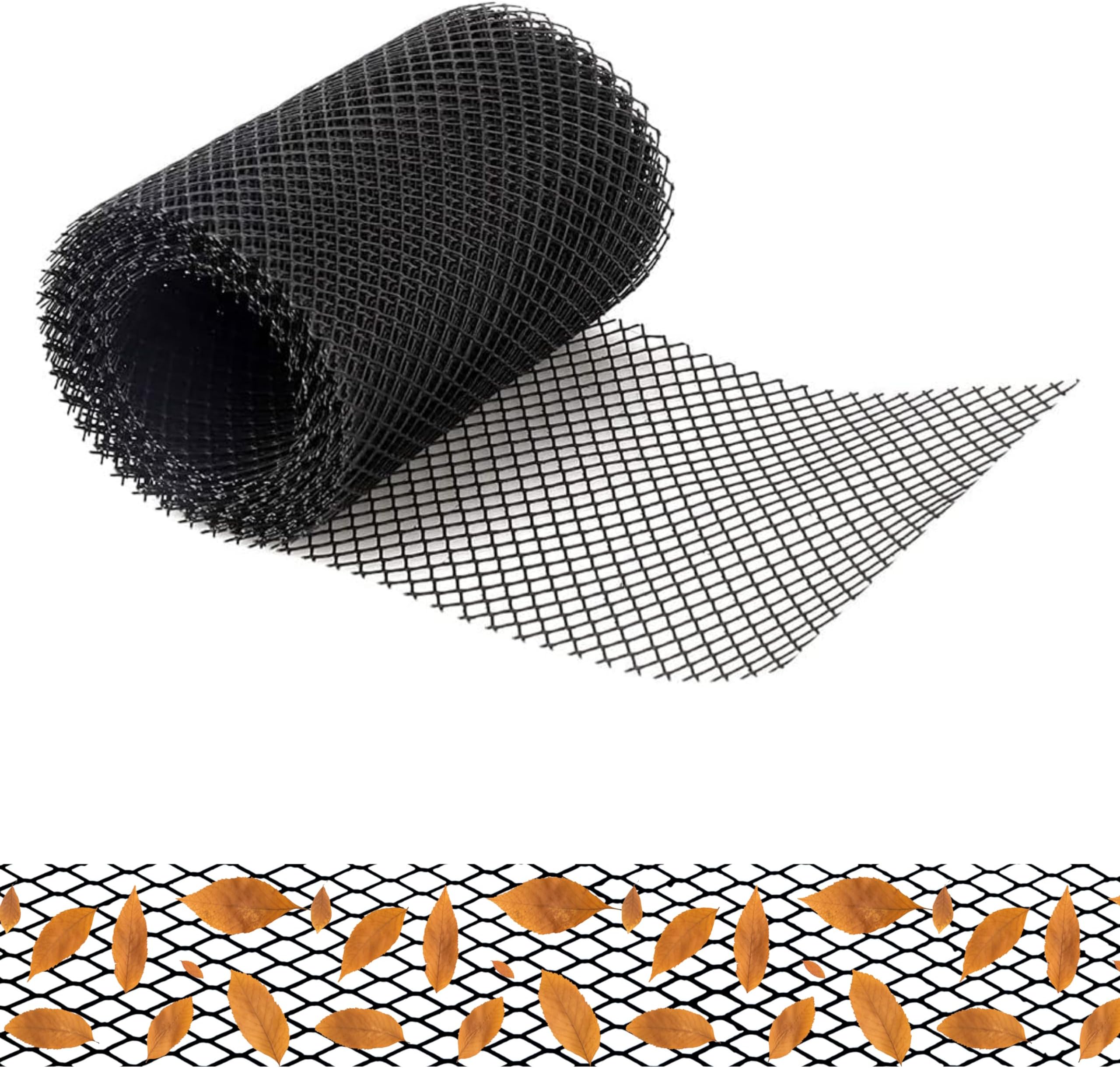 Lizzy Gutter Guard Mesh Roll 2M x 160MM | Covers Debris Clog Protection Netting DIY Gutter Protection with Fixing Clips Prevent Drain & Guttering Blockages (1)